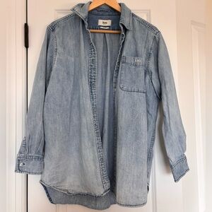 Kith Women Ora II Denim Button Up Shirt Harper Mid Wash Size Medium